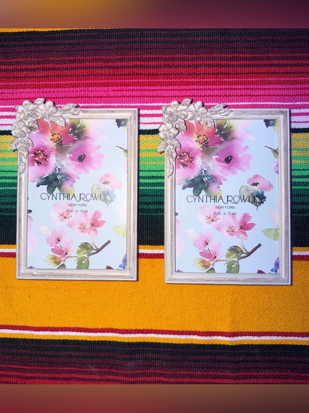 Cynthia Rowley Floral Picture Frames with Ornate Corners
